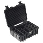 OUTDOOR kuffert i sort med polstret skillevæg 430x300x170 mm Volume: 22,1 L Model: 5000/B/RPD